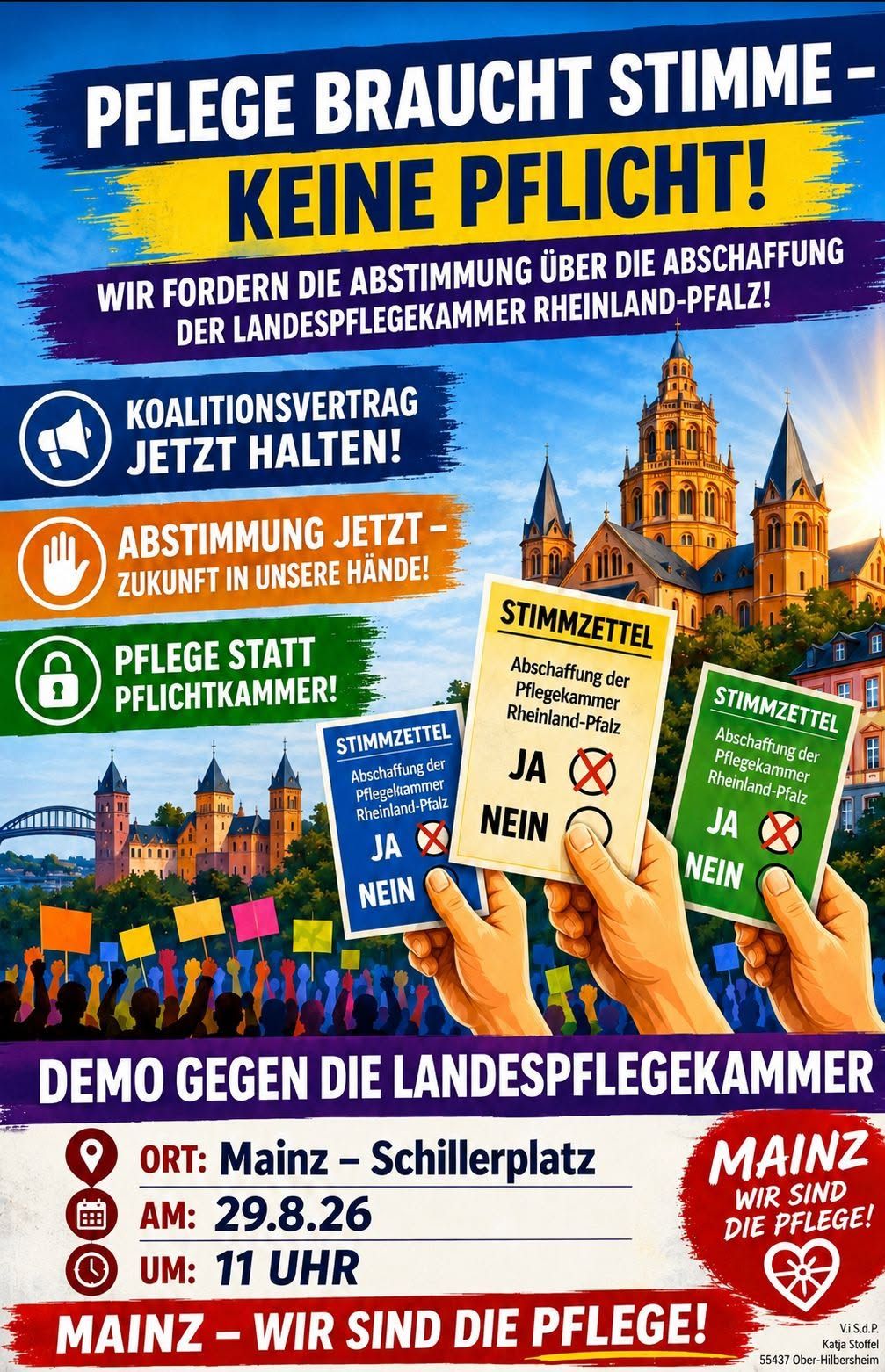 Demo 29.08.2026 in Mainz gegen die Pflegekammer RLP Demo 29.08.2026 in Mainz gegen die Pflegekammer RLP