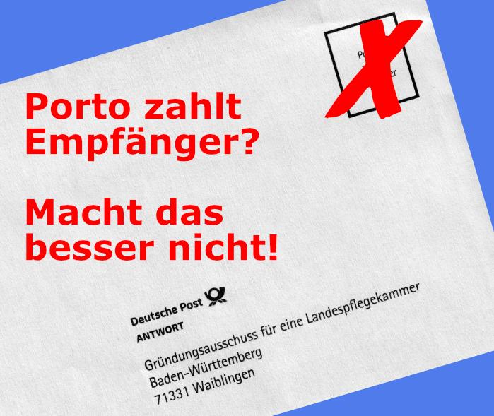 Porto zahlt Empfänger - besser nicht!